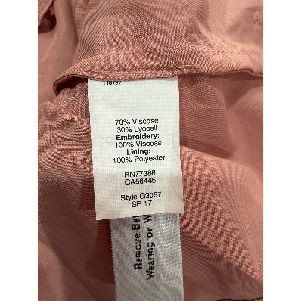 Madewell Pink Eyelet Off-The-Shoulder Scalloped Shift Dress G3057 Womens 14 - Picture 7 of 8